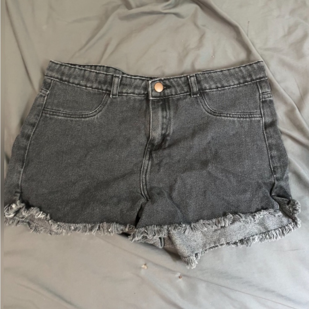 Black Jean shorts kinda worn
